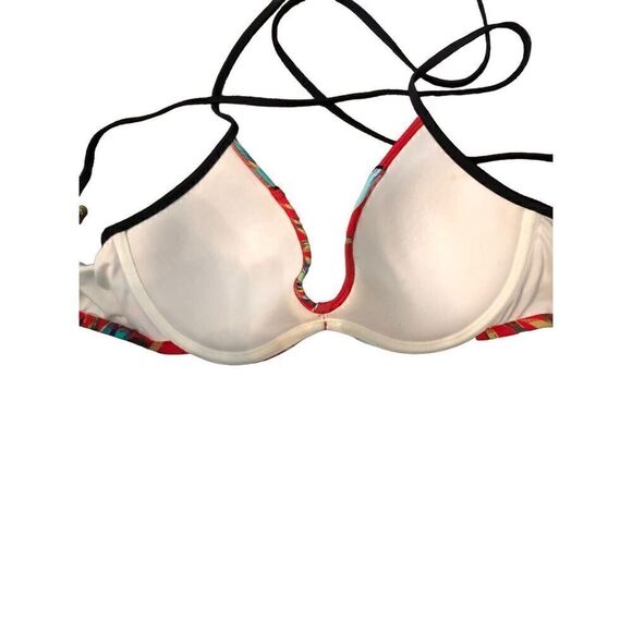 Victoria’s Secret Pink Bikini Top Red Tropical Floral Padded Medium - Picture 5 of 6